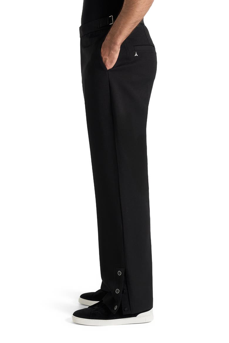 Boris Relaxed Fit Tailored Button Cuff Trousers, Alternate, color, Black