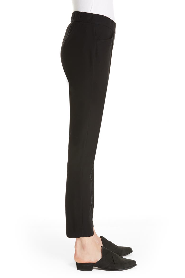 Slim Knit Ankle Pants, Alternate, color, BLACK