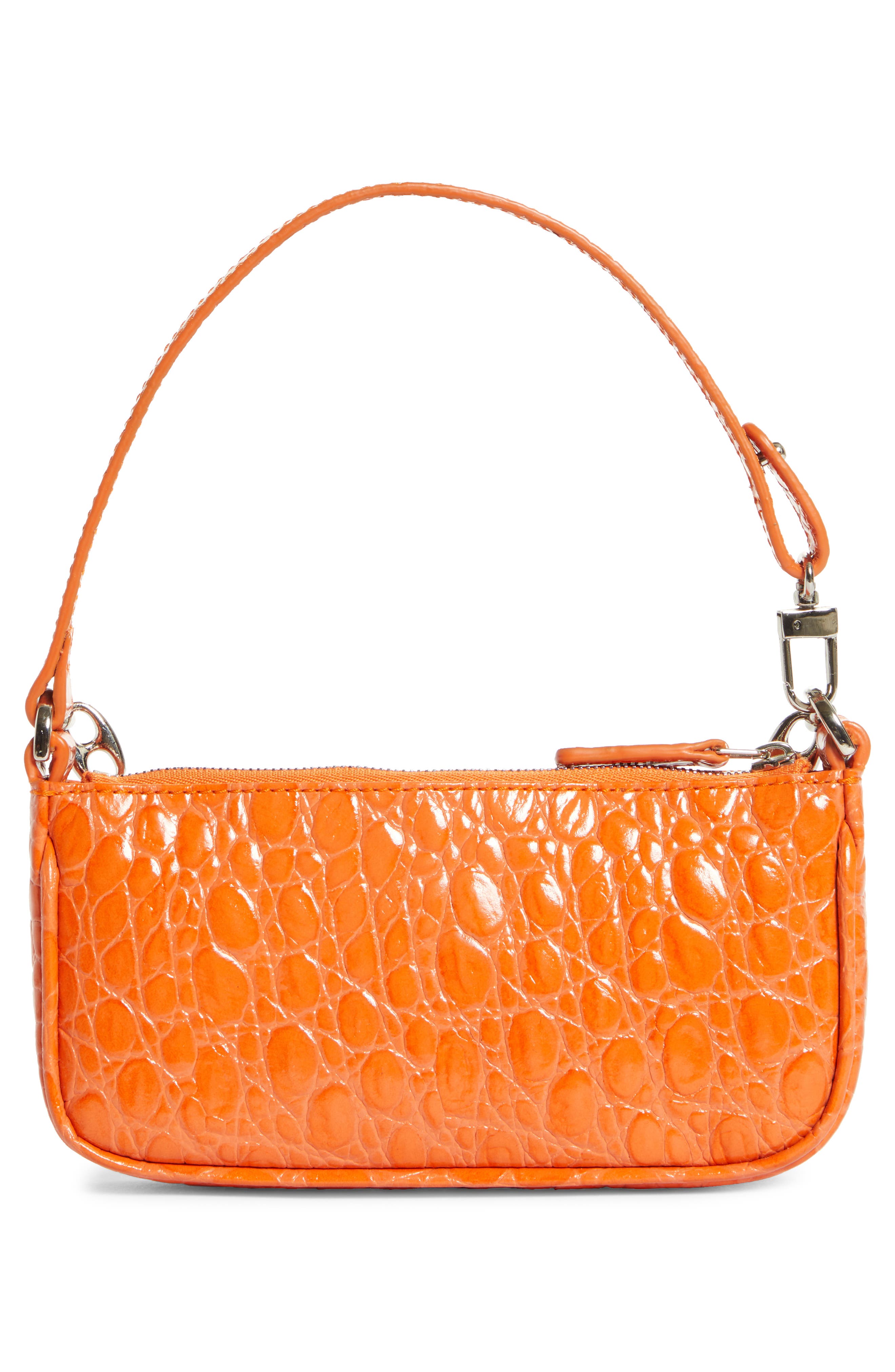 By Far Mini Rachel Croc Embossed Leather Bag, Alternate, color, 