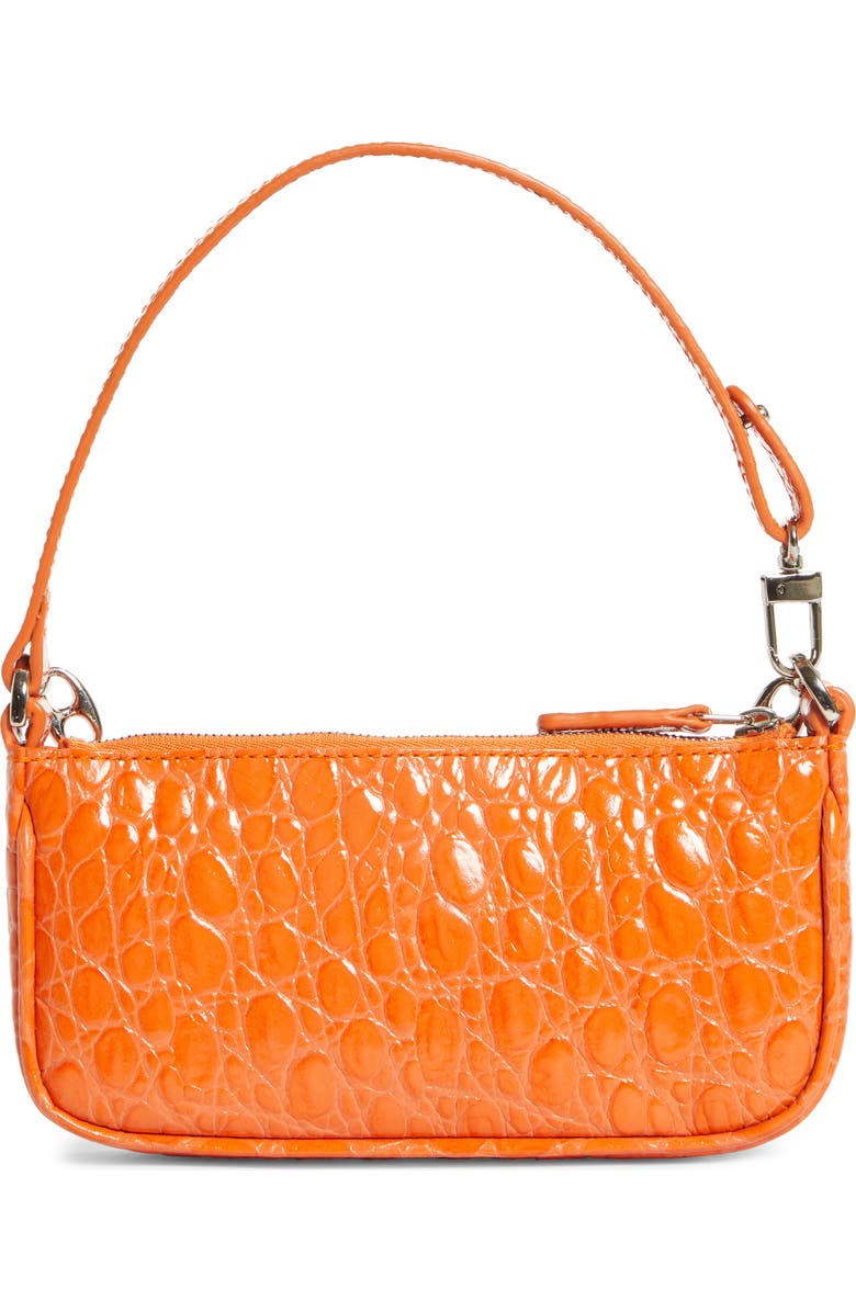 By Far Mini Rachel Croc Embossed Leather Bag, Alternate, color,