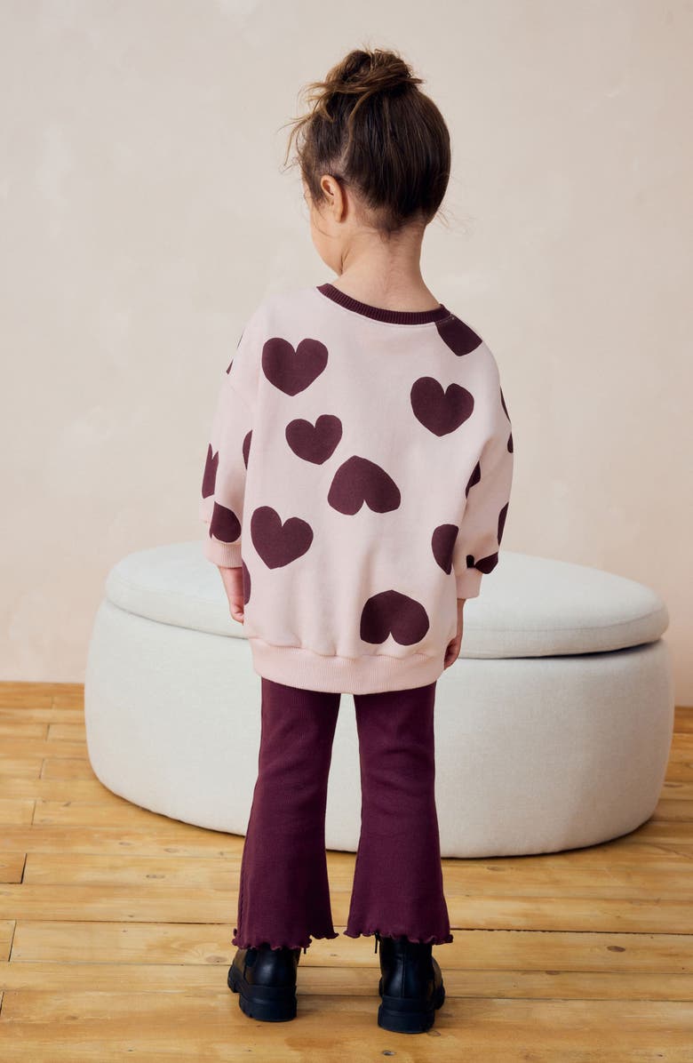NEXT Kids' Heart Sweatshirt & Flare Leggings Set, Alternate, color, 