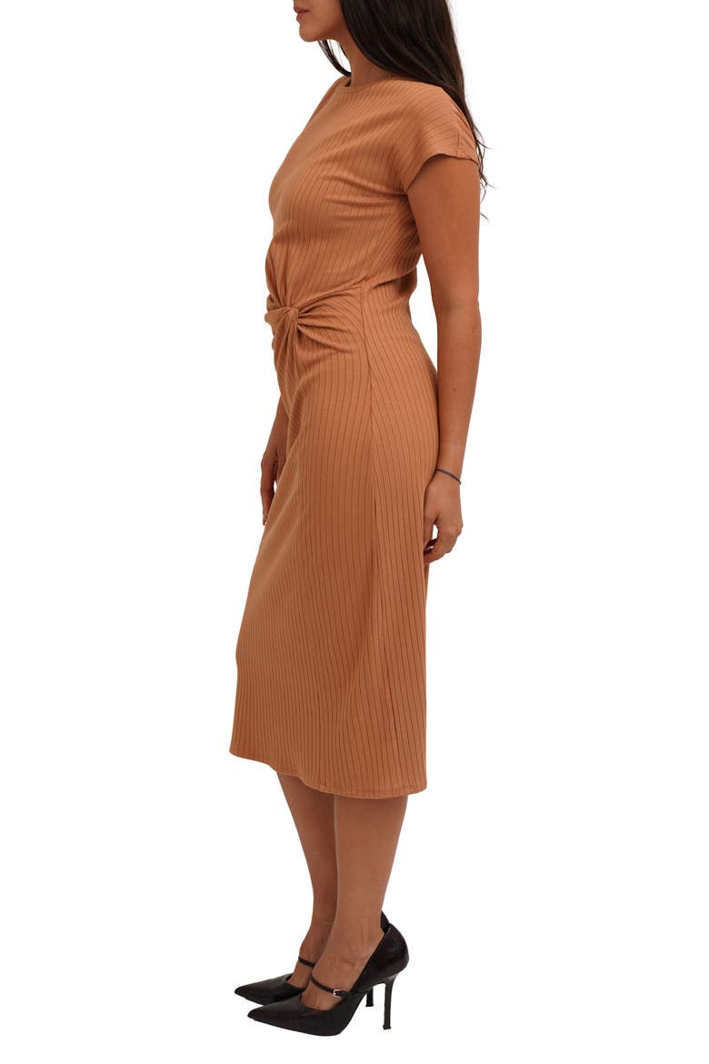 Short Sleeve Rib Knit Dress, Alternate, color, BISCUIT