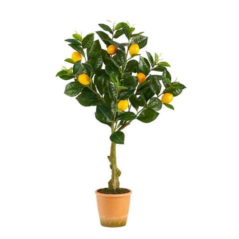 28-in Lemon Artificial Tree in Decorative Planter