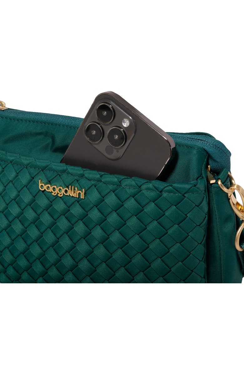 BAGGALLINI Perry Woven Crossbody, Alternate, color, Jade Woven Twill