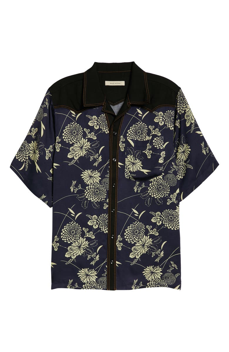Wales Bonner Highlife Short Sleeve Button-Up Bowling Shirt, Alternate, color,