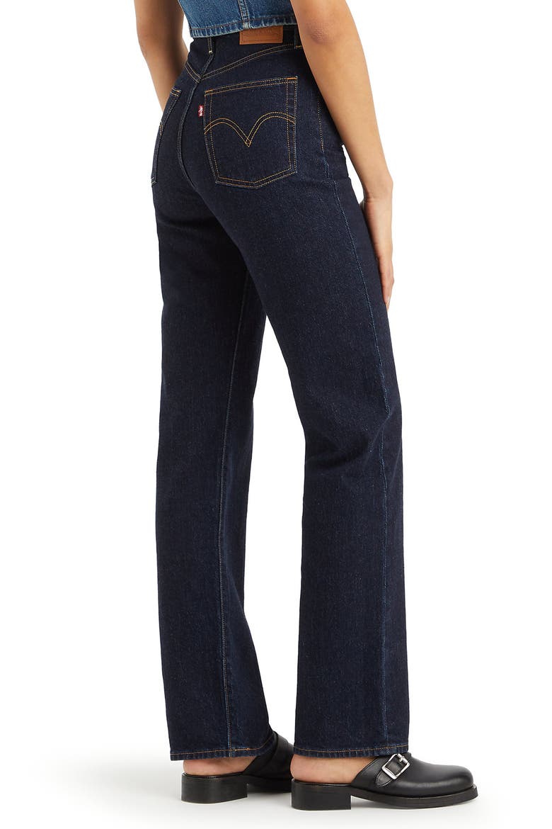 Ribcage High Waist Straight Leg Jeans, Alternate, color, SMALL COURSE