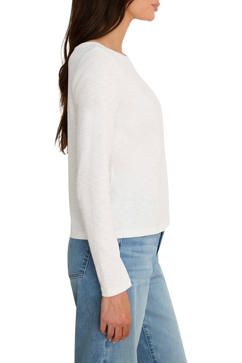 Cape Rib Cotton Blend Boat Neck Top, Alternate, color, PAPER WHITE