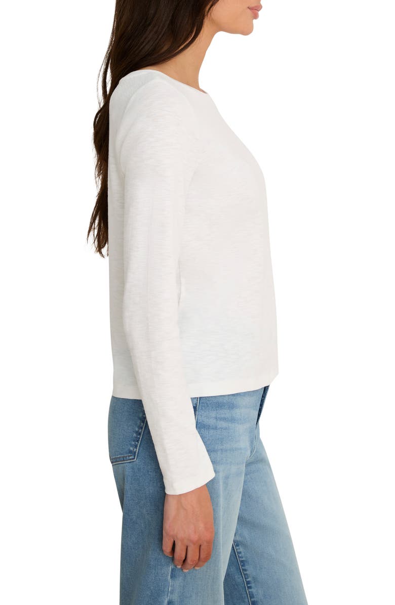 NZT by NIC+ZOE Cape Rib Cotton Blend Boat Neck Top, Alternate, color, Paper White