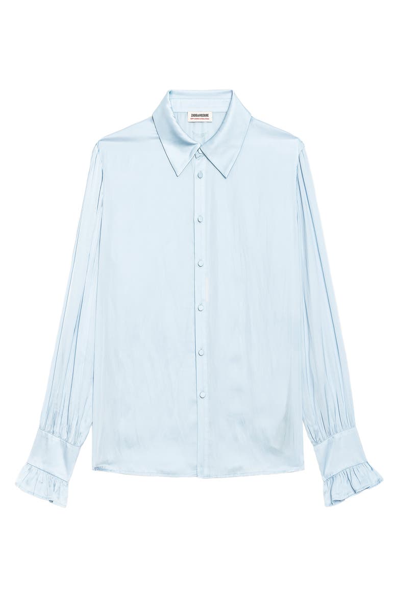 Thely Satin Shirt, Alternate, color, BLEU OXFORD