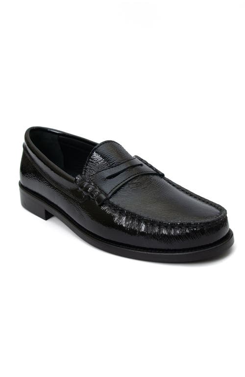 Menina Step Mila Leather Penny Loafer In Black