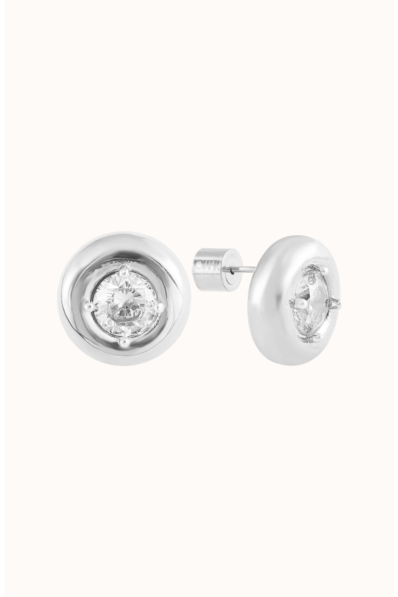 Lila Earrings, Alternate, color, White Silver / Crystal