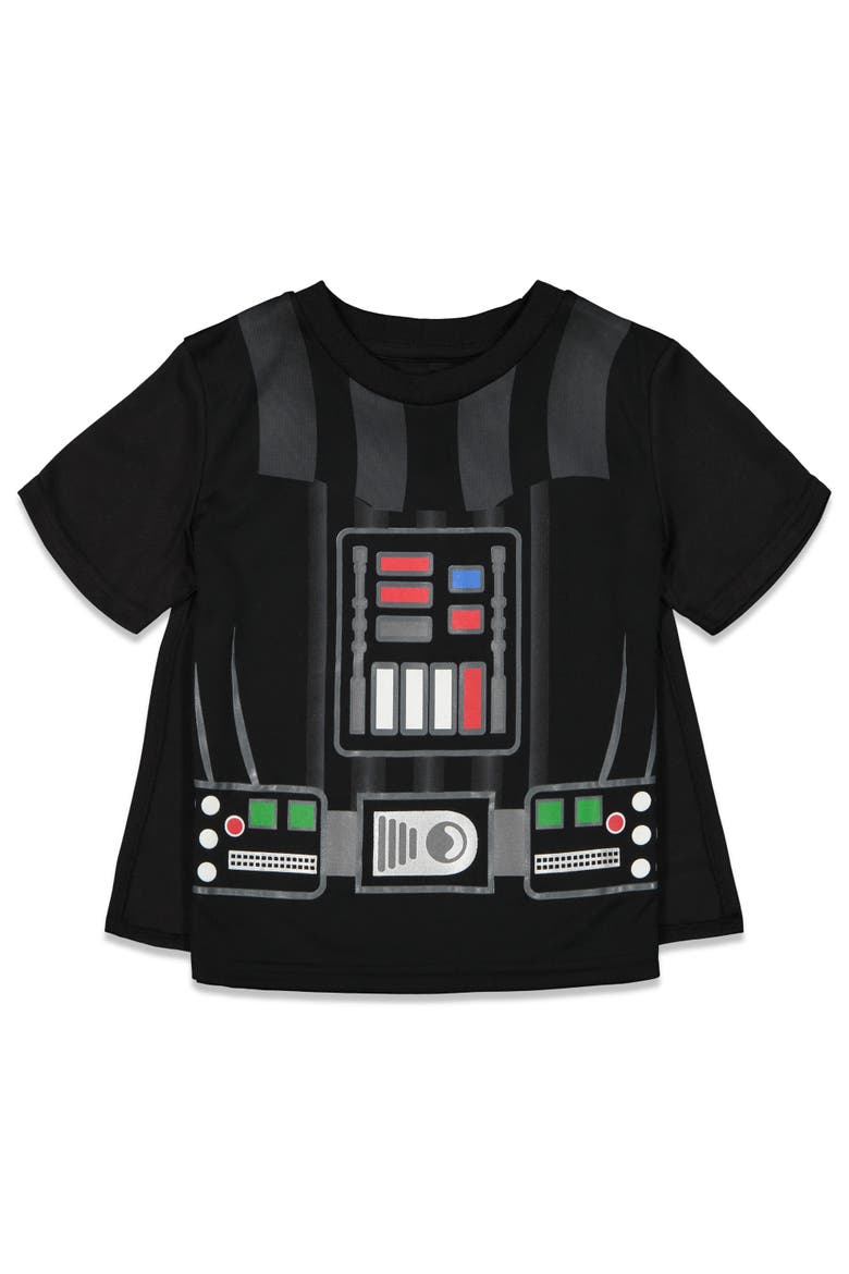 Darth Vader Cosplay T-Shirt Shorts and Cape Set, Alternate, color, Darth Vader Black