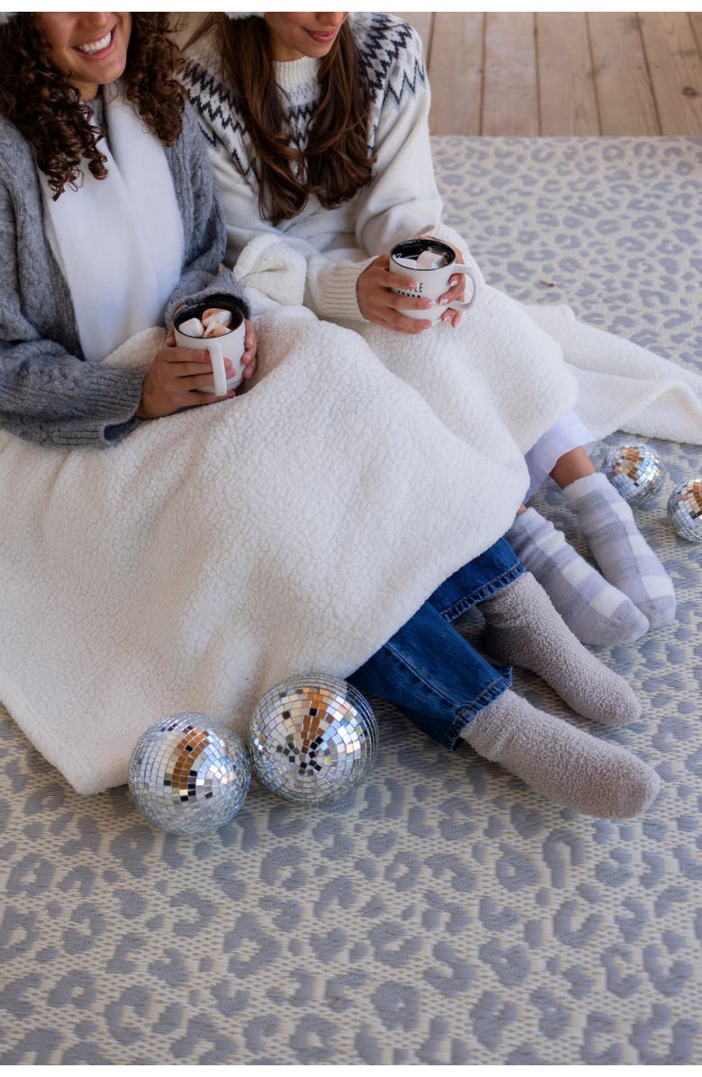 Mad Mats Leopard Rug, Alternate, color, Silver Cream - 6'X9'