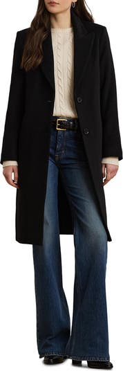 Wool Blend Reefer Coat