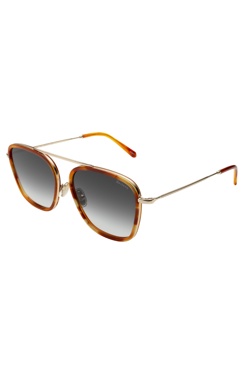 Illesteva Samos Ace Sunglasses, Alternate, color, Saffron Havana / Gold