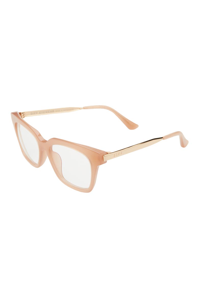 Bella 50mm Round Blue Light Blocking Glasses, Alternate, color, RUSTIQUE/ BEIGE