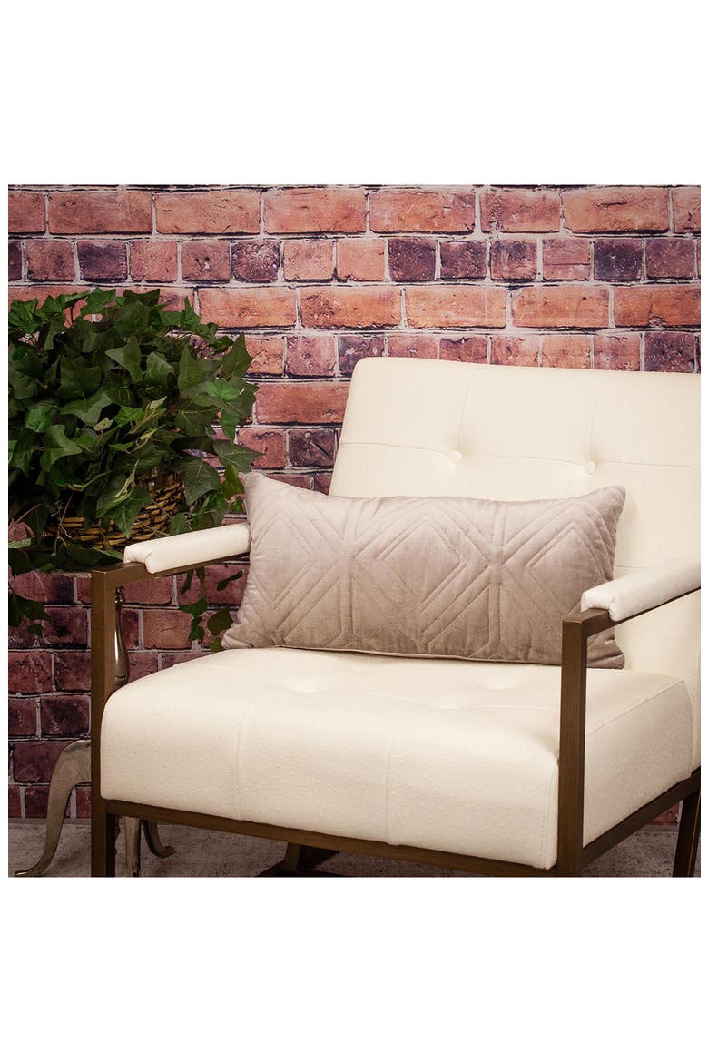 Reta Velvet Throw Pillow, Alternate, color, TAUPE