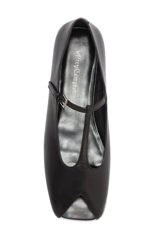 Jeffrey Campbell Keeneland T-strap Peep Toe Flat In Black