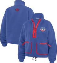 WEAR by Erin Andrews Women's WEAR by Erin Andrews Blue New York Rangers Polar Fleece Half-Zip Jacket