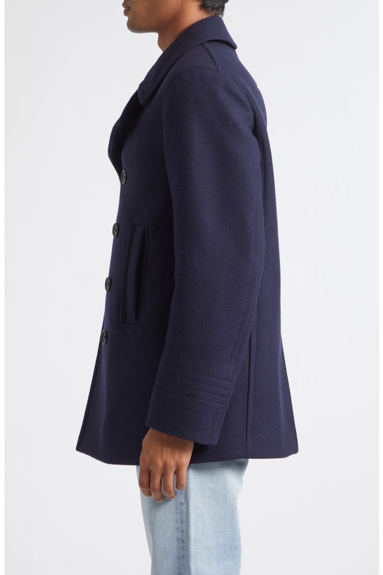 Soft Wool Felt Peacoat, Alternate, color, UCC NAVY