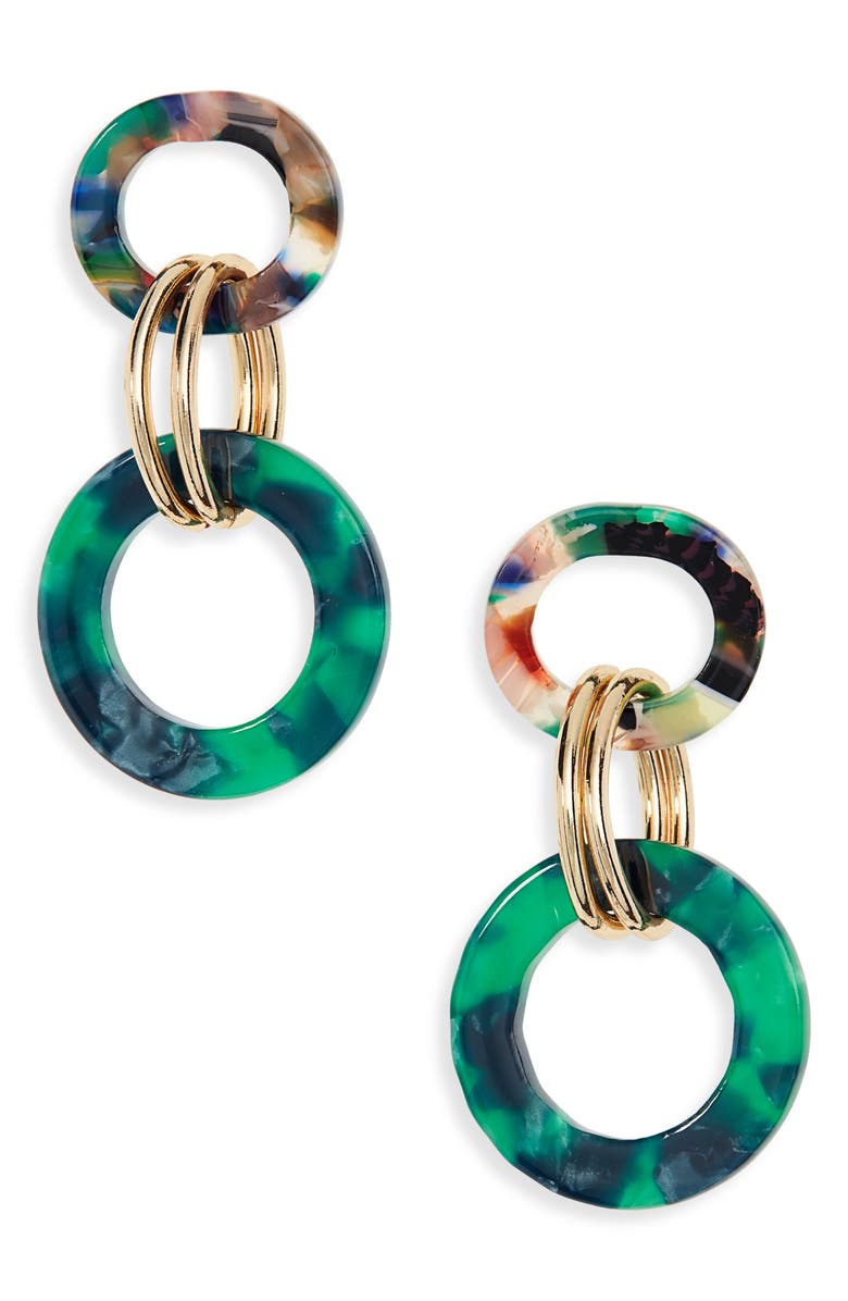 Halogen<sup>®</sup> Resin Double Drop Earrings, Main, color, 