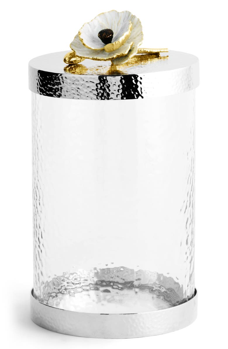 Michael Aram Anemone Medium Canister, Alternate, color, Silver/ White/ Gold
