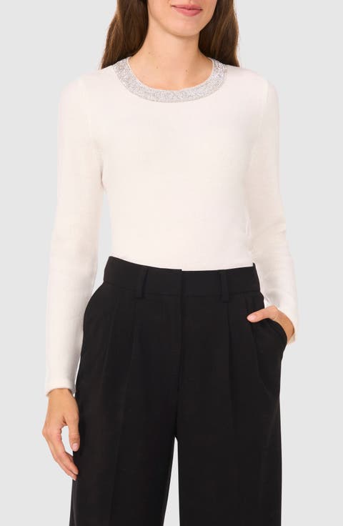 Rhinestone Neck Sweater