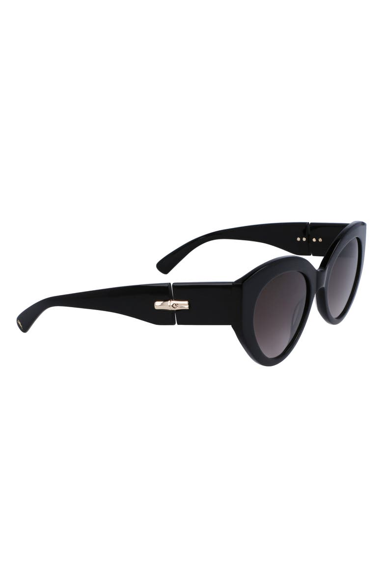 Longchamp 54mm Gradient Cat Eye Sunglasses, Alternate, color, Black