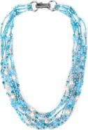 SAACHI Beaded Cluster Statement Necklace