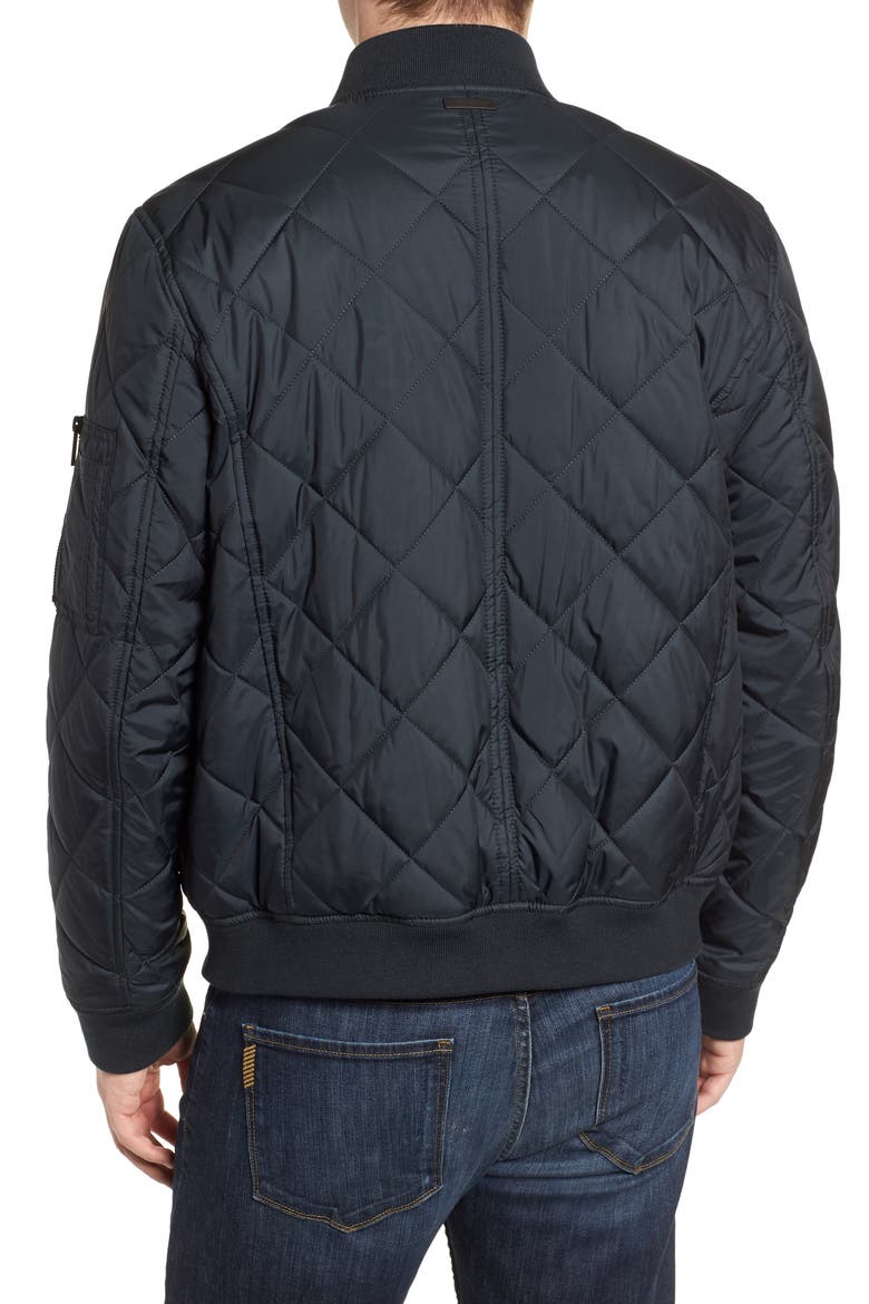 Fletcher Quilted Bomber Jacket, Alternate, color, BLACK