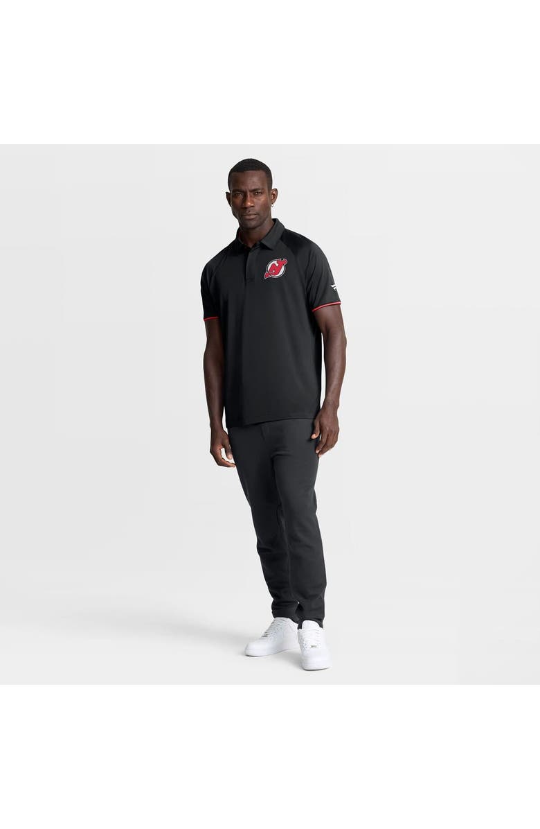 FANATICS Men's Fanatics Black New Jersey Devils Authentic Pro Rink Raglan Polo, Alternate, color, Black