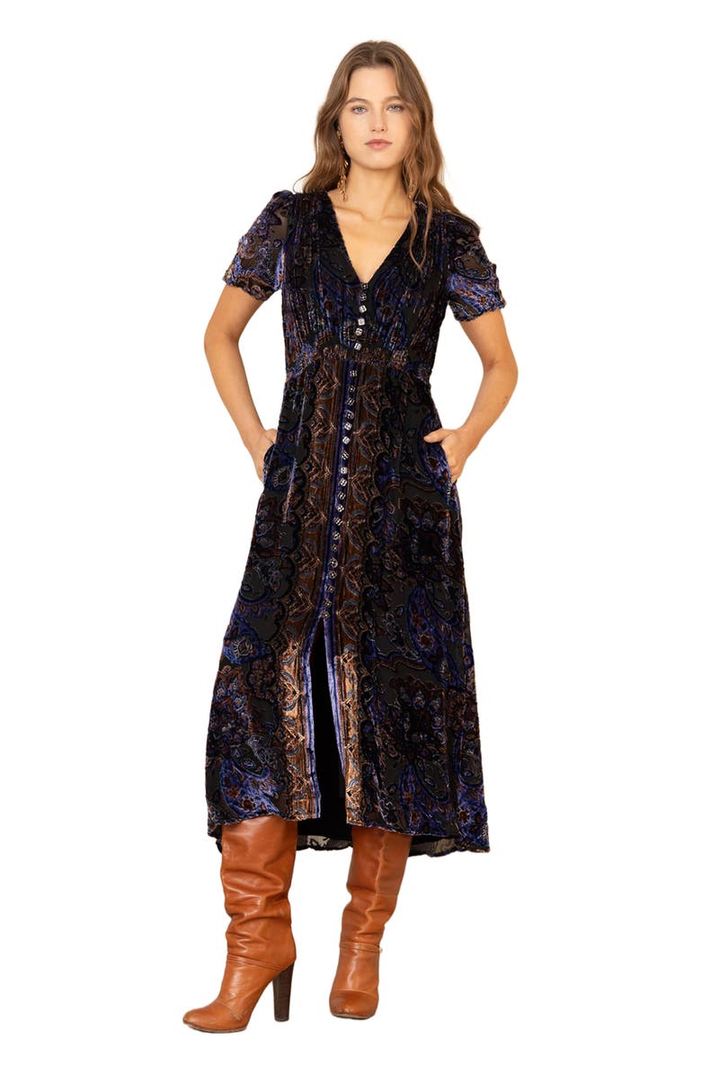 Hale Bob Paisleigh Velvet Dress, Main, color, 