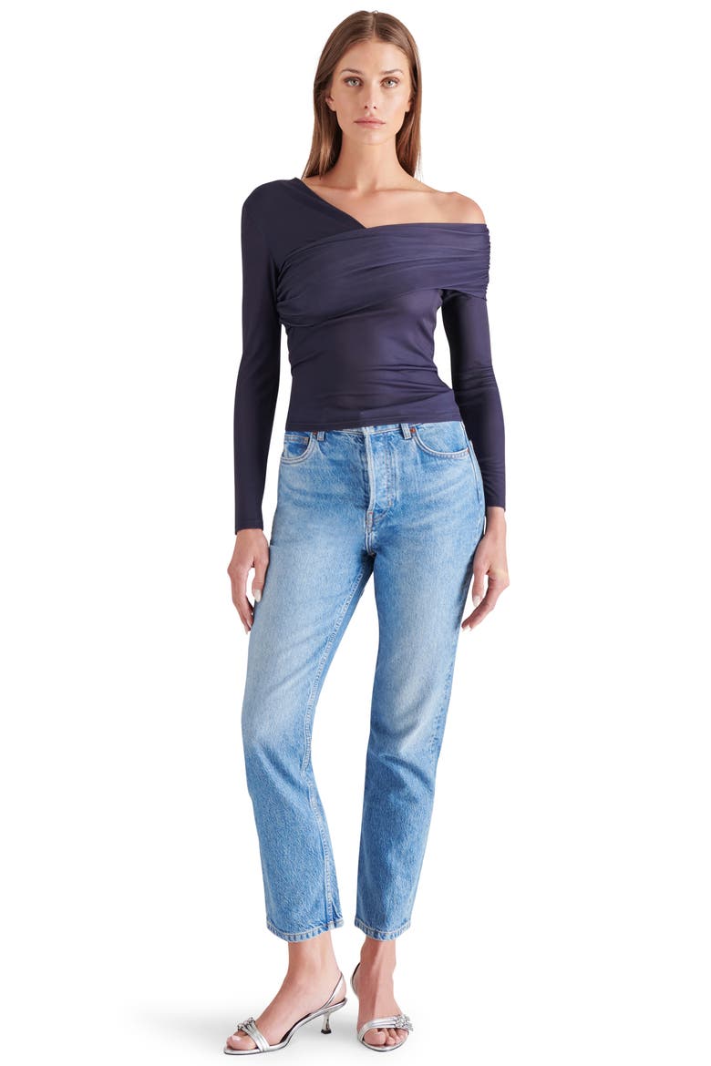 Pacie One-Shoulder Long Sleeve Top, Alternate, color, MARINE