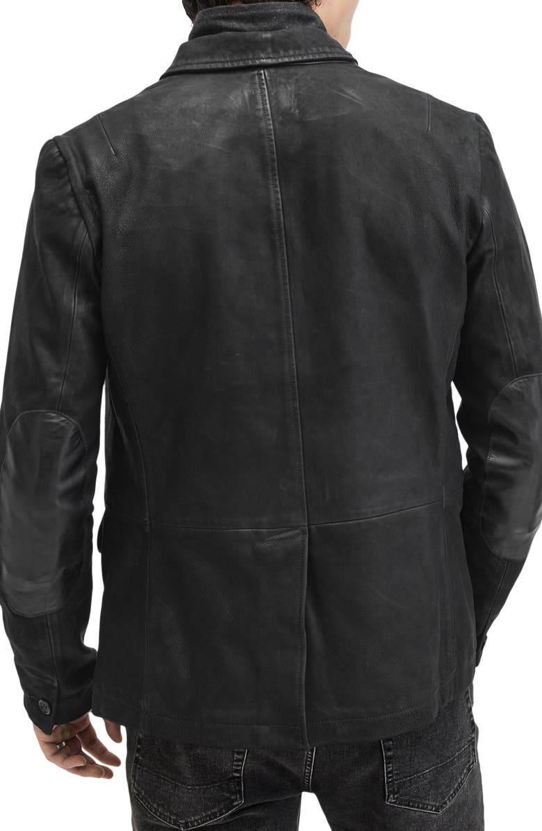 AllSaints Survey Layered Leather Jacket, Alternate, color, Black