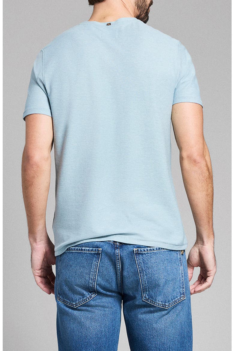 Bird's Eye Short Sleeve Henley, Alternate, color, STEEL BLUE/ TINTED WHITE