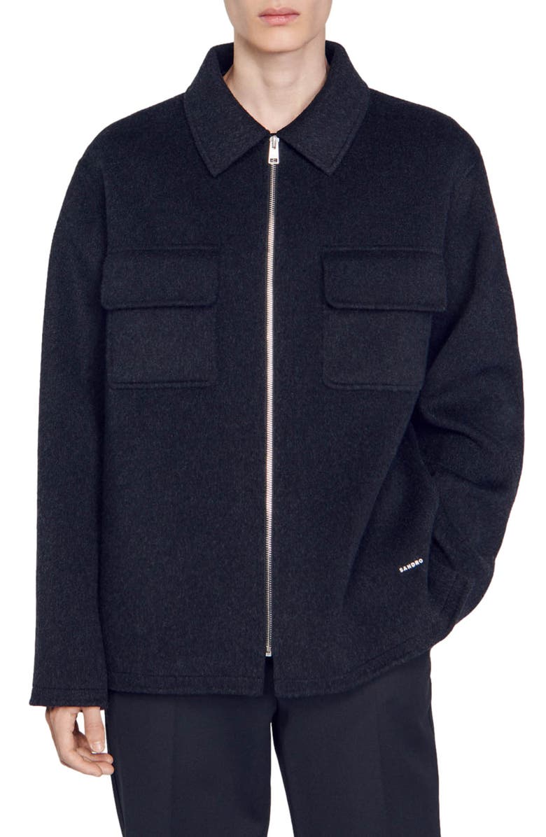 SANDRO Betanew Wool Blend Jacket, Main, color,