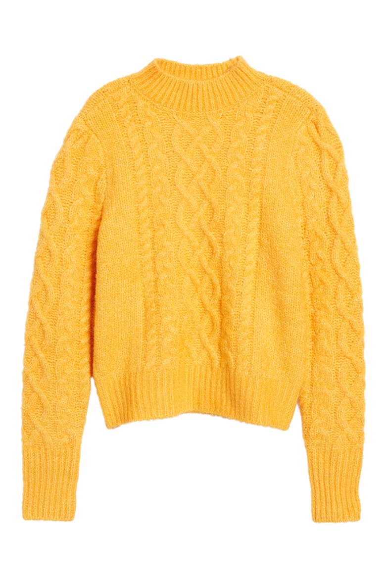 x Atlantic-Pacific Cable Knit Sweater, Alternate, color, ORANGE BRIGHT