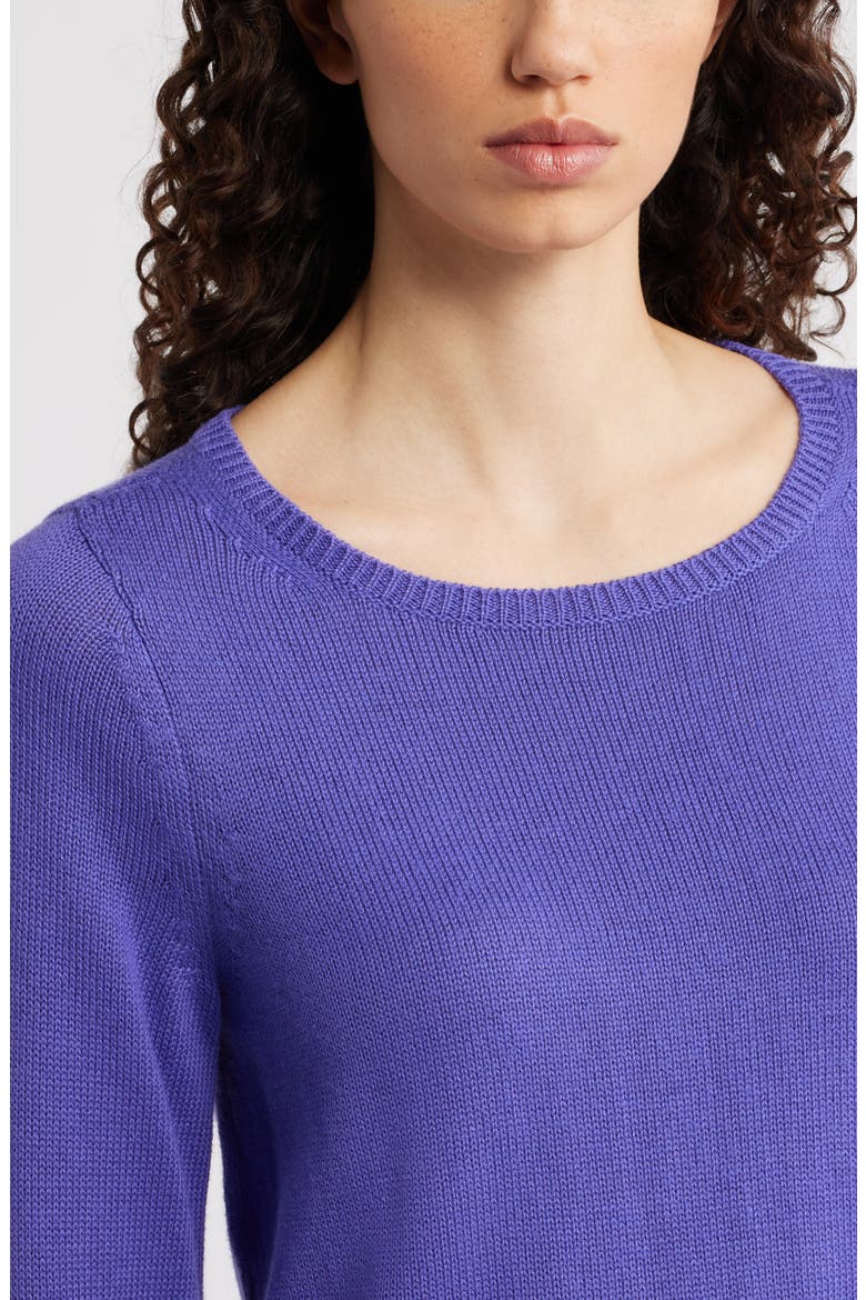 Bateau Neck Cotton Blend Sweater, Alternate, color, ULTRAVIOLET