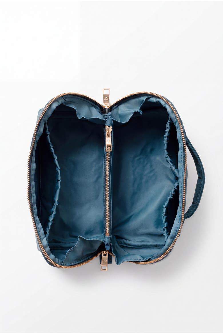 Celestial Eye Velvet Open Flat Makeup Bag, Alternate, color, Rich Blue