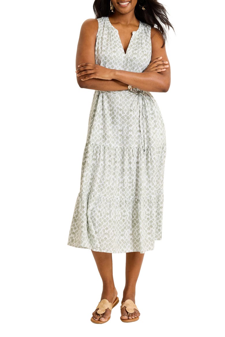 Coastal Sands Linen Blend Sundress, Main, color, DESERT SAGE