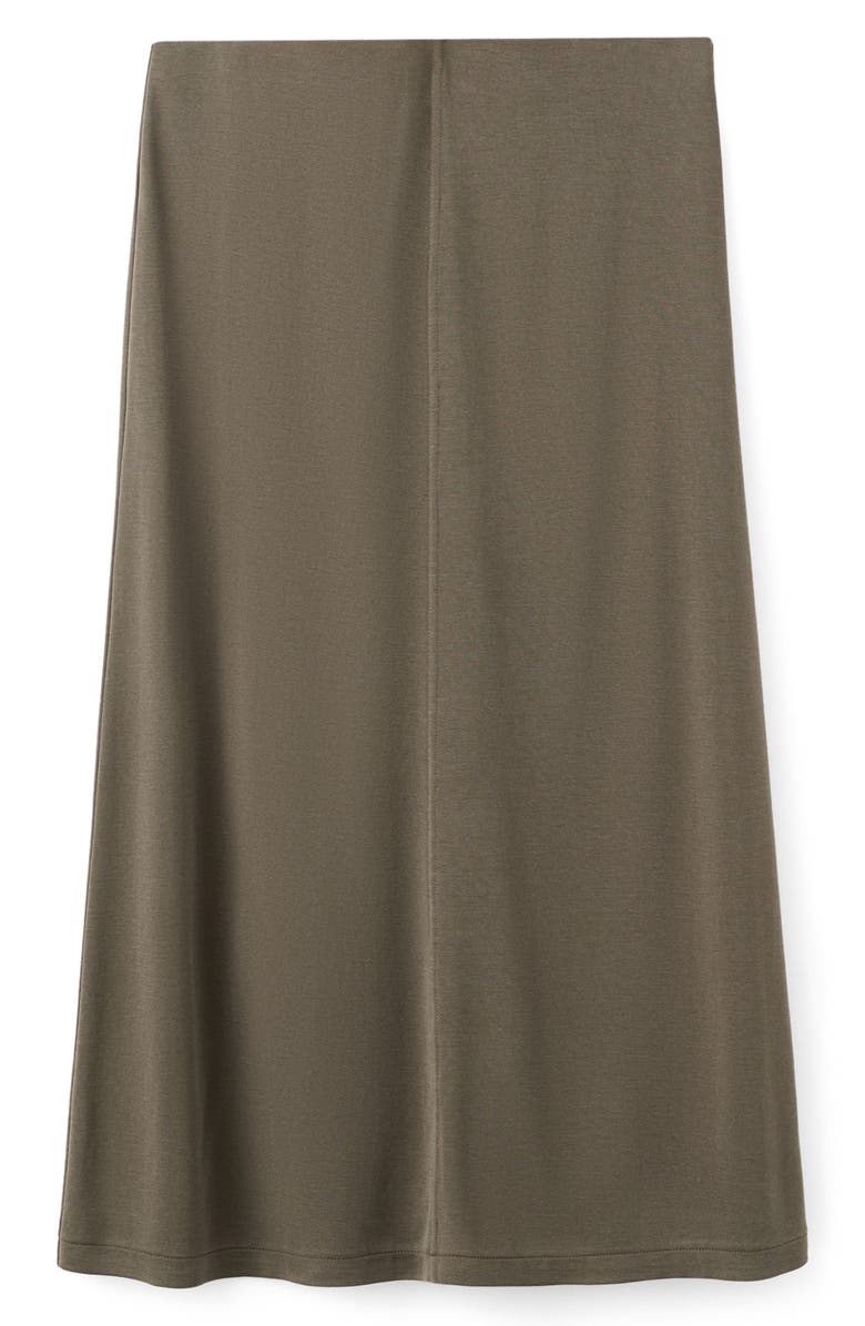 MANGO Modal Blend Midi Skirt, Main, color, Khaki Green