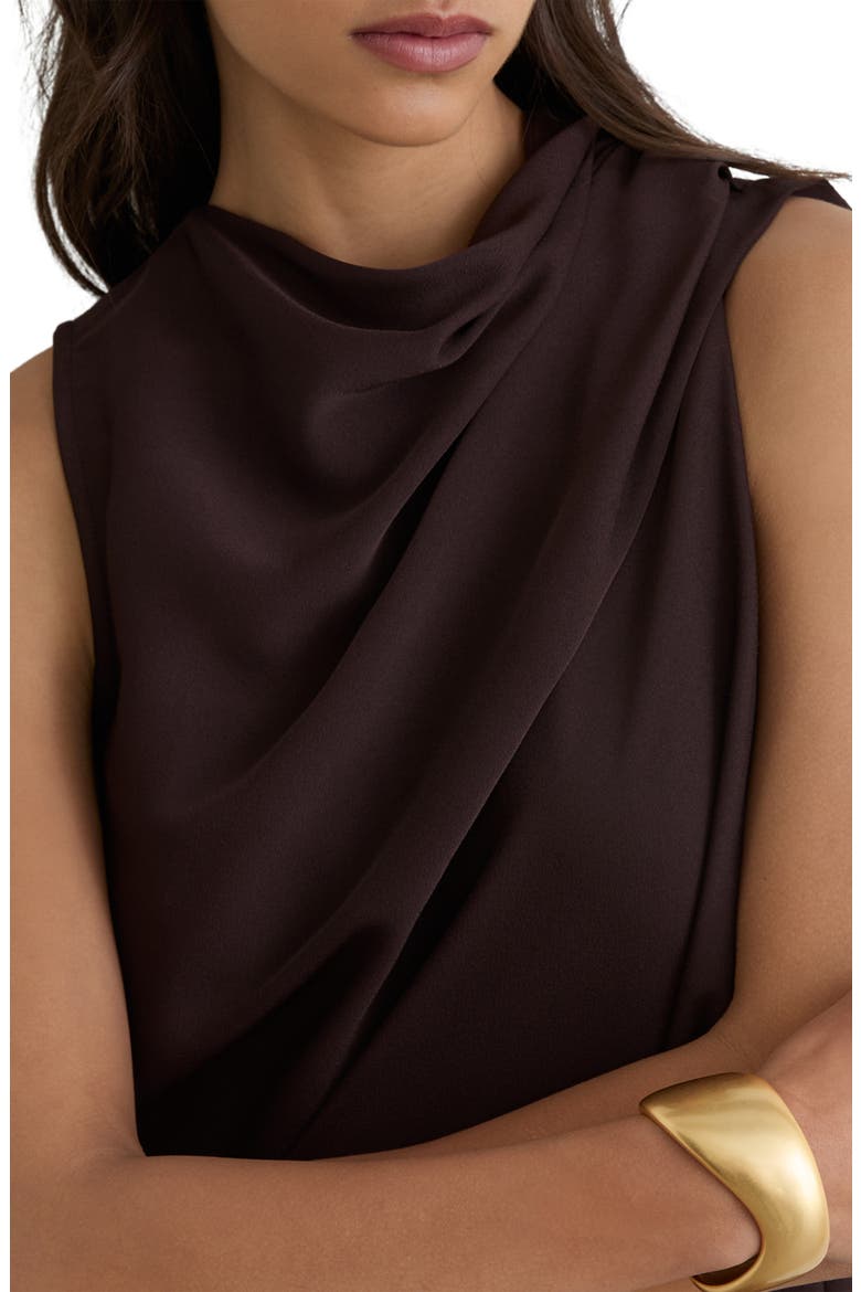 Wrenley Cowl Neck Minidress, Alternate, color, CHOCOLATE BROWN