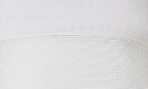 Akris Mixed-media Linen Striped Organza Short-sleeve Blouse In Ecru