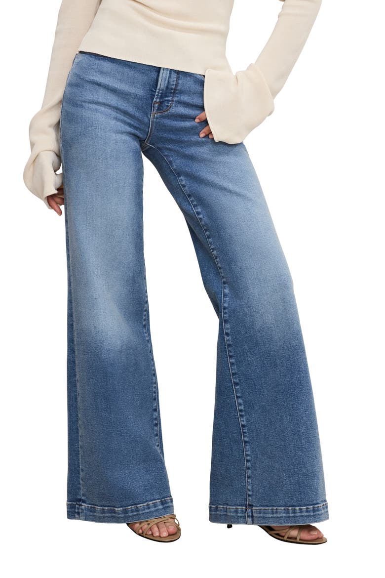 Good Petite Palazzo Jeans, Main, color, INDIGO837