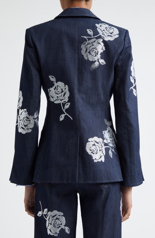 CINQ À SEPT CINQ À SEPT LISA BEADED BUTTERFLY STRIPE COTTON BLEND BUTTON-UP SHIRT