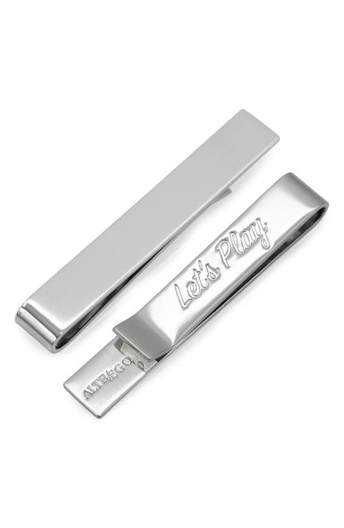 Cufflinks, Inc . Let's Play Hidden Message Tie Bar In Metallic