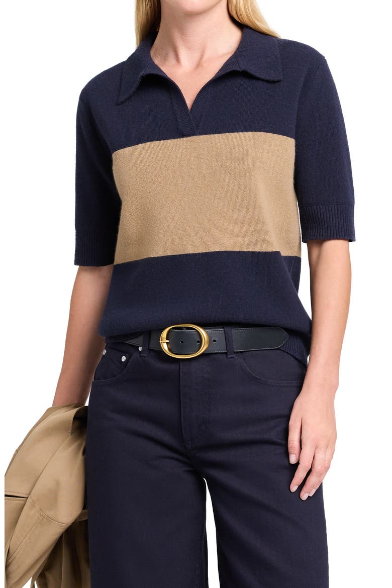 Slightly Oversized Polo, Main, color, BLUEBERRY / ERMINE