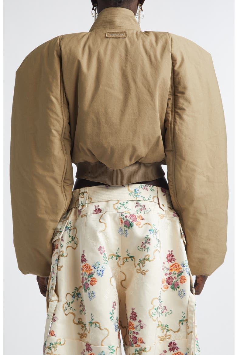 Crop Bomber Jacket, Alternate, color, KHAKI