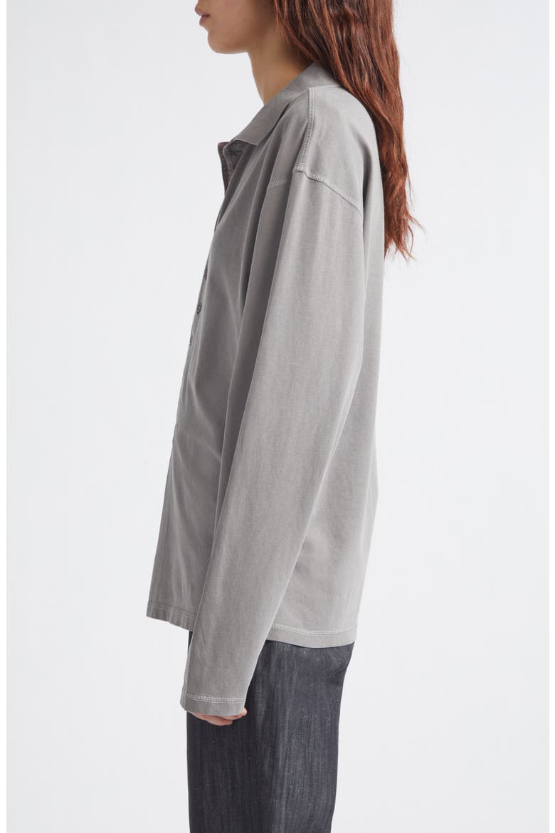 Mori Long Sleeve Organic Cotton Polo, Alternate, color, 210 - GREY