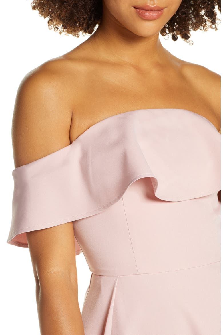 Wanda Off the Shoulder Party Dress, Alternate, color, MINK